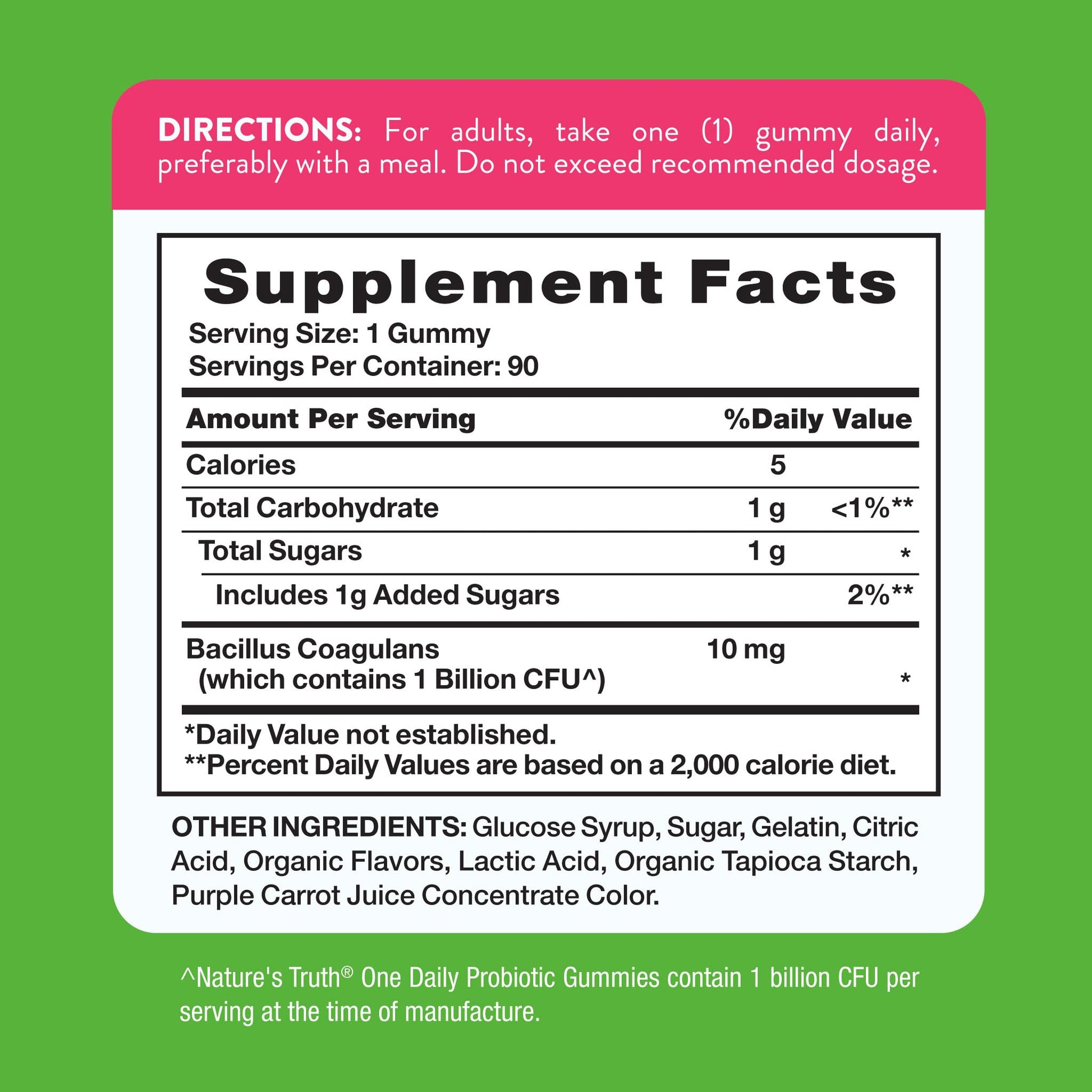 Nature's Truth Probiotic Gummies | 1 Billion CFU | 90 Count | Raspberry Lemon Flavor | Non-GMO & Gluten Free Supplement - Maple Wellness Supplements