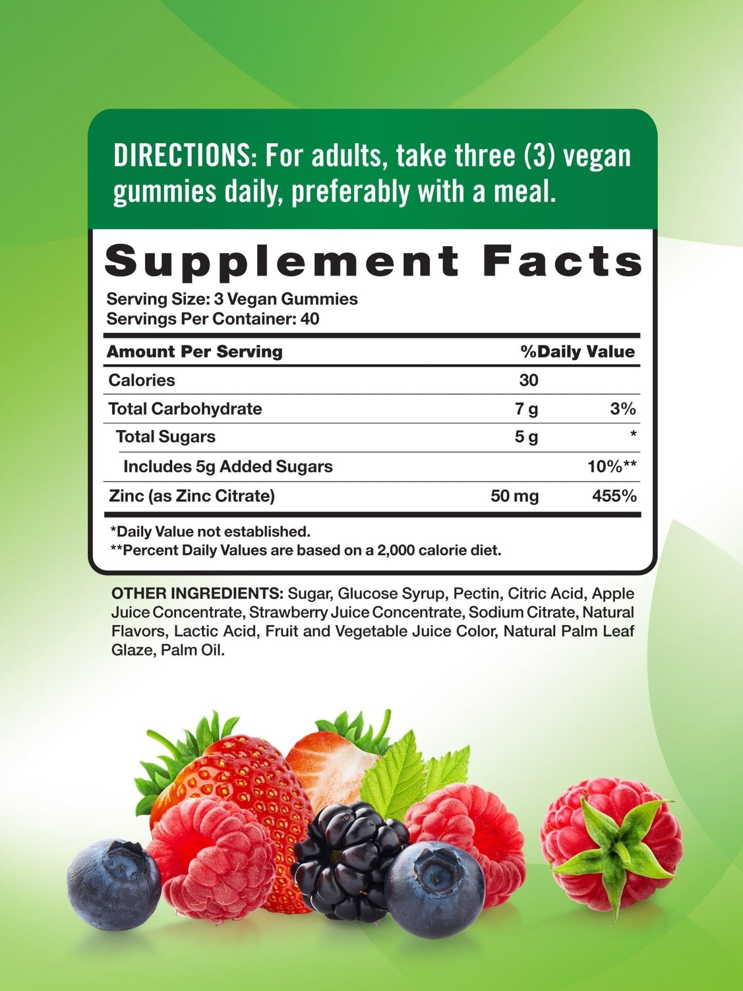 Nature's Truth Zinc Gummies for Adults | 50mg | 120 Count | Vegan, Non-GMO & Gluten Free Supplement | Mixed Berry Flavor - Maple Wellness Supplements