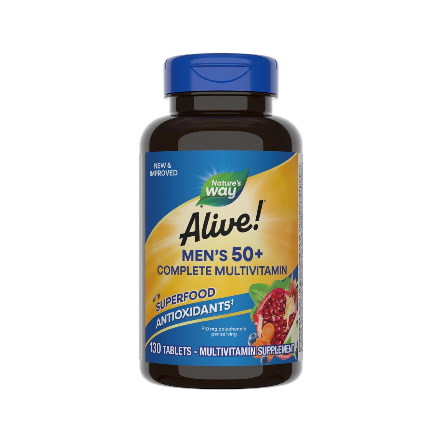 Nature’s Way Alive! Men’s 50+ Multivitamin Complete Tablets, Daily Multivitamin for Men Over 50, Supports Cellular Energy Metabolism - Maple Wellness Supplements
