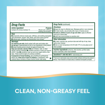 Nature's Way Boericke & Tafel Arniflora Arnica Gel, Temporarily Relieves Pain*, Swelling*, Stiffness*, 2.75 Oz (Packaging May Vary) - Maple Wellness Supplements