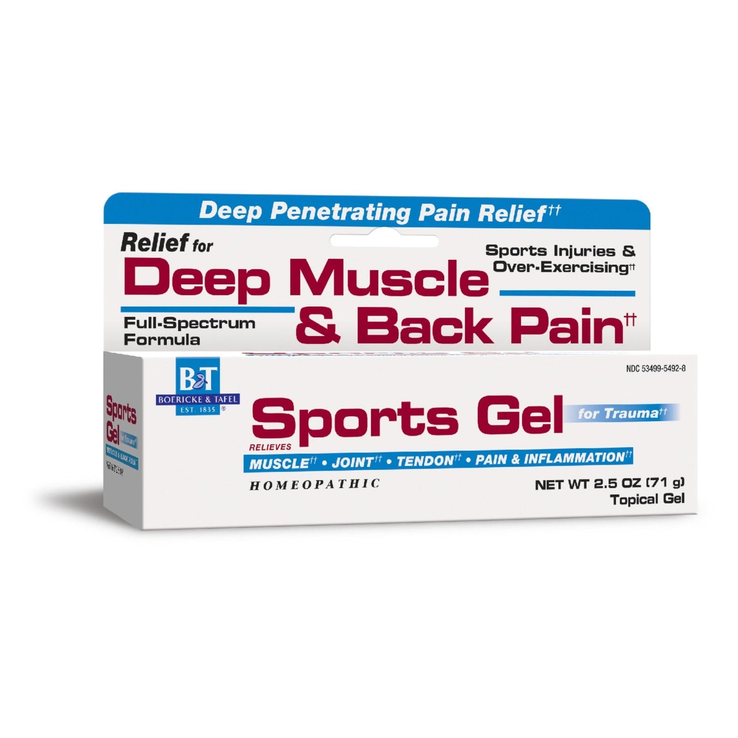 Nature's Way Boericke & Tafel Sports Gel, Relief for Deep Muscle, Joint, Tendon, & Back Pain and Inflammation, Homeopathic, 2.5 oz - Maple Wellness Supplements
