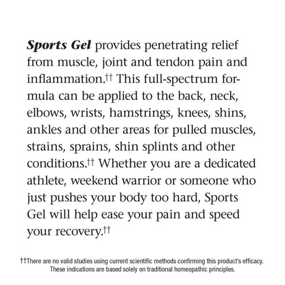 Nature's Way Boericke & Tafel Sports Gel, Relief for Deep Muscle, Joint, Tendon, & Back Pain and Inflammation, Homeopathic, 2.5 oz - Maple Wellness Supplements