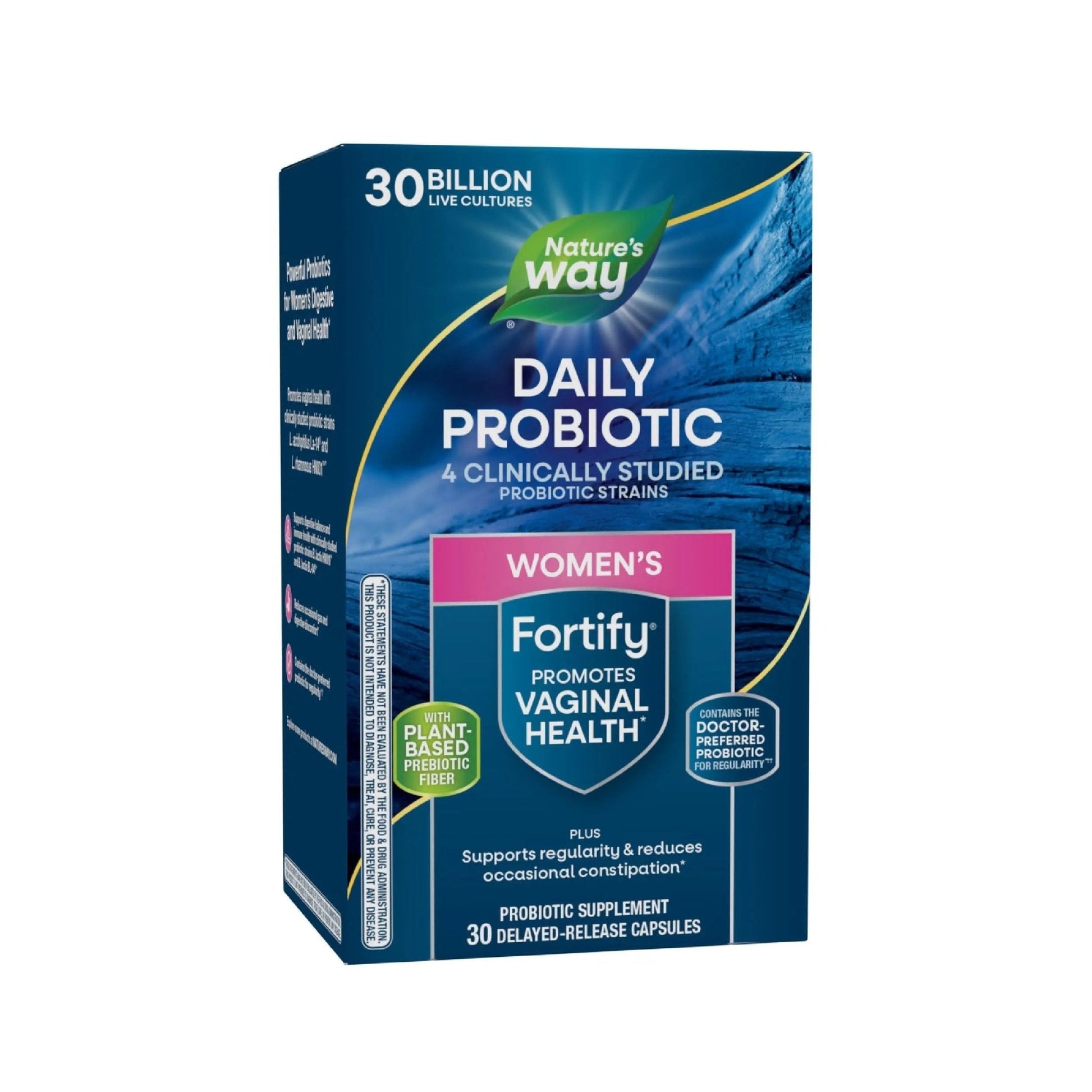 Nature’s Way Fortify Women’s Probiotic, 30 Billion Live Cultures, 11 Strains, Prebiotic, 30 Capsules - Maple Wellness Supplements