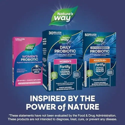 Nature’s Way Fortify Women’s Probiotic, 30 Billion Live Cultures, 11 Strains, Prebiotic, 30 Capsules - Maple Wellness Supplements