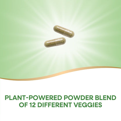 Nature’s Way Garden Veggies, Vegetable Supplement Capsules, Plant-Powered Powder Blend Made with 12 Different Vegetables, Green Superfood Veggie Blend - Maple Wellness Supplements