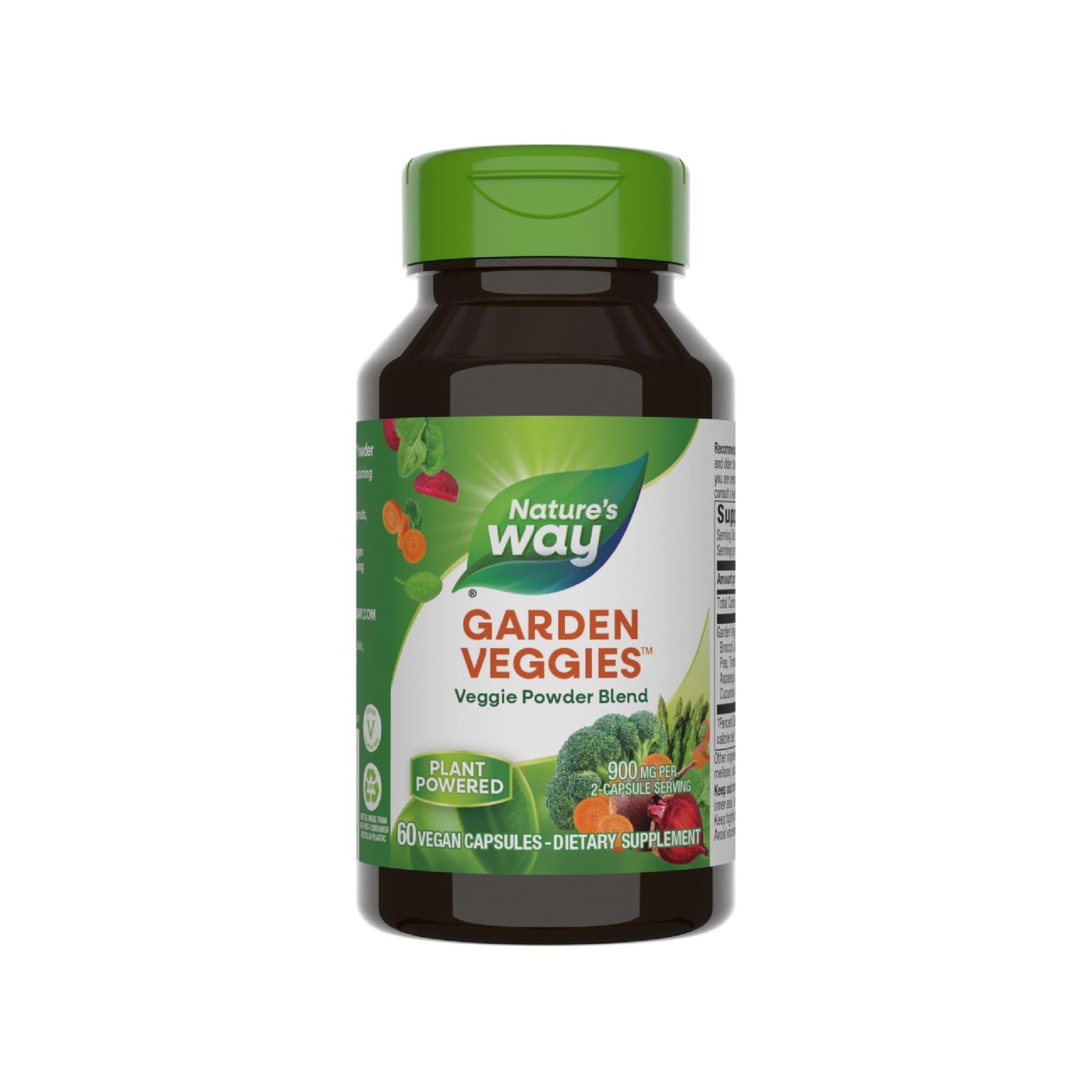 Nature’s Way Garden Veggies, Vegetable Supplement Capsules, Plant-Powered Powder Blend Made with 12 Different Vegetables, Green Superfood Veggie Blend - Maple Wellness Supplements