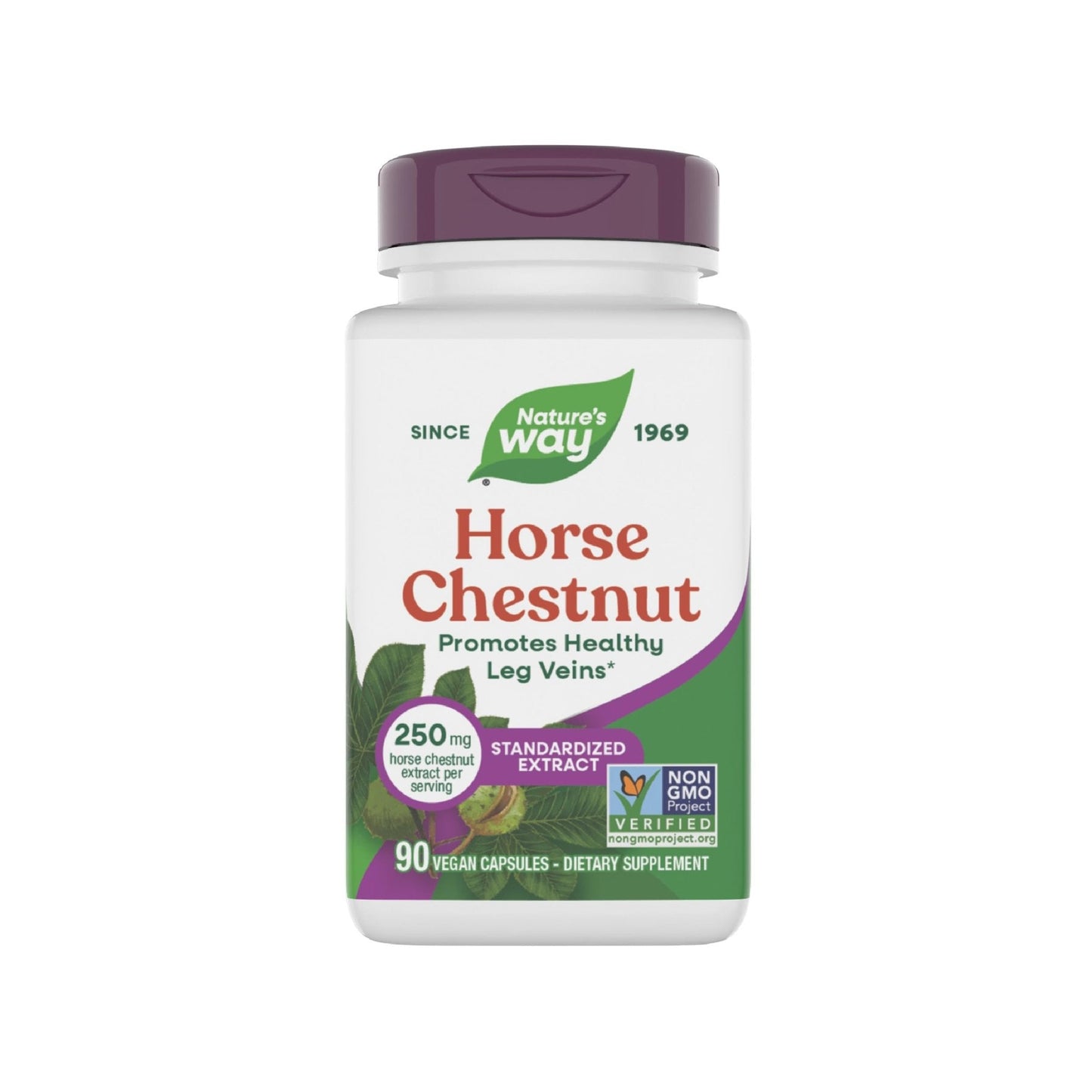 Nature's Way Horse Chestnut Extract, Premium Extract, Promotes Healthy Leg Veins*, 250 mg per Serving, Vegan - Maple Wellness Supplements