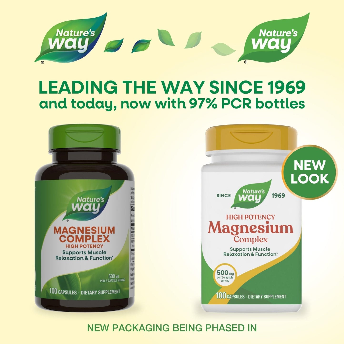 Nature's Way Magnesium Complex, Supports Muscle Relaxation*, Muscle Function*, Promotes a sense of Calm*, Magnesium Citrate and Oxide, 100 Capsules - Maple Wellness Supplements