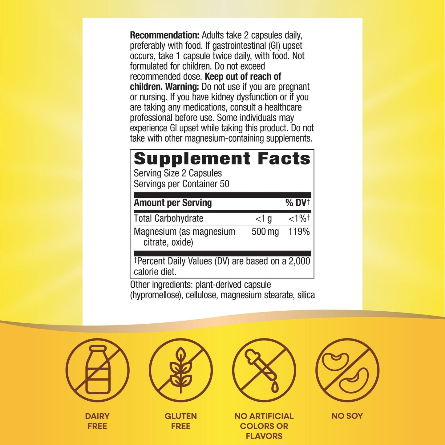 Nature's Way Magnesium Complex, Supports Muscle Relaxation*, Muscle Function*, Promotes a sense of Calm*, Magnesium Citrate and Oxide, 100 Capsules - Maple Wellness Supplements