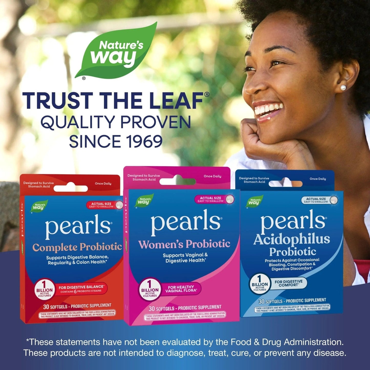 Nature's Way Pearls Women's Probiotic, Supports Women's and Digestive Health*, Protects Against Occasional Constipation & Bloating*, 1 Billion Live Cultures, 30 Softgels (Packaging May Vary) - Maple Wellness Supplements