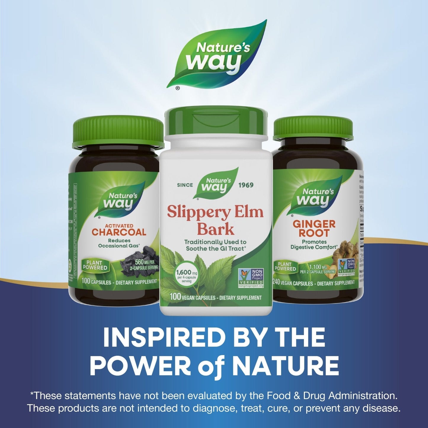 Nature’s Way Slippery Elm Bark Capsules, Traditional Digestive Support to Soothe Gastrointestinal Tract*, 1,600 mg per 4-Capsule Serving - Maple Wellness Supplements
