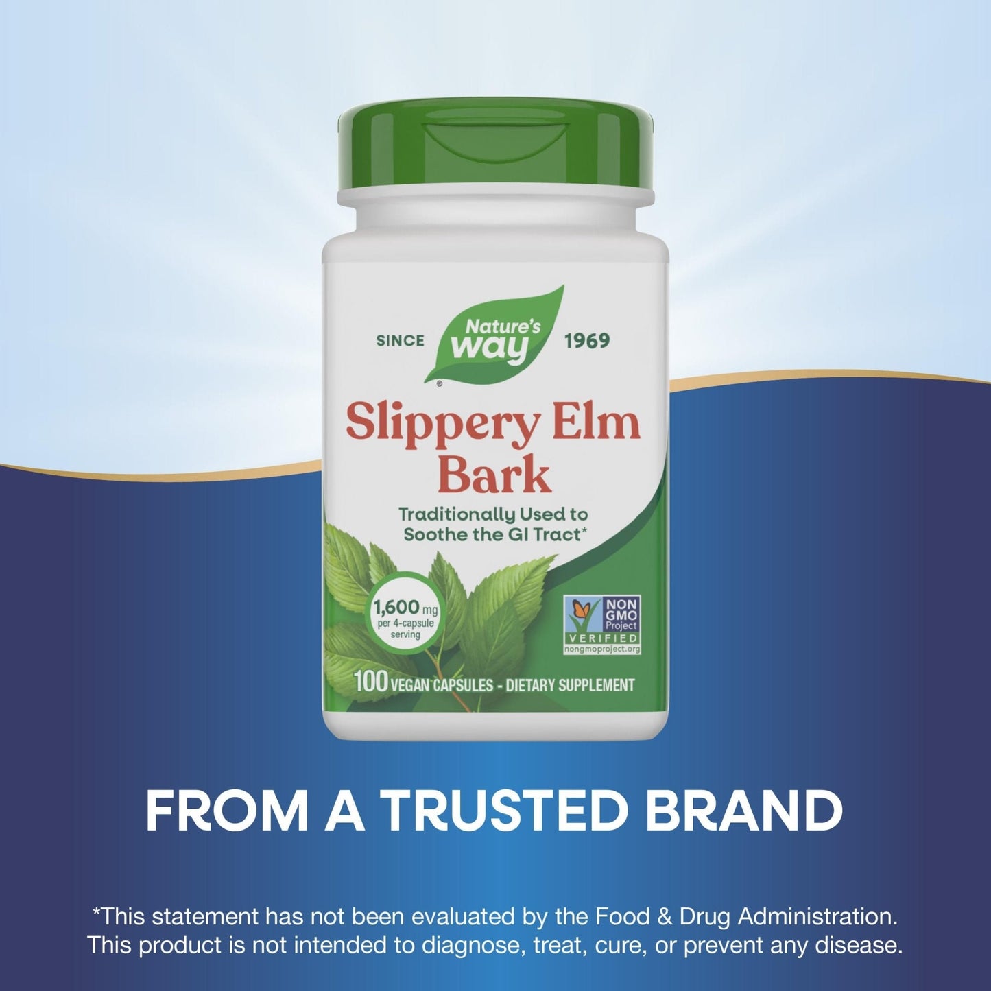 Nature’s Way Slippery Elm Bark Capsules, Traditional Digestive Support to Soothe Gastrointestinal Tract*, 1,600 mg per 4-Capsule Serving - Maple Wellness Supplements