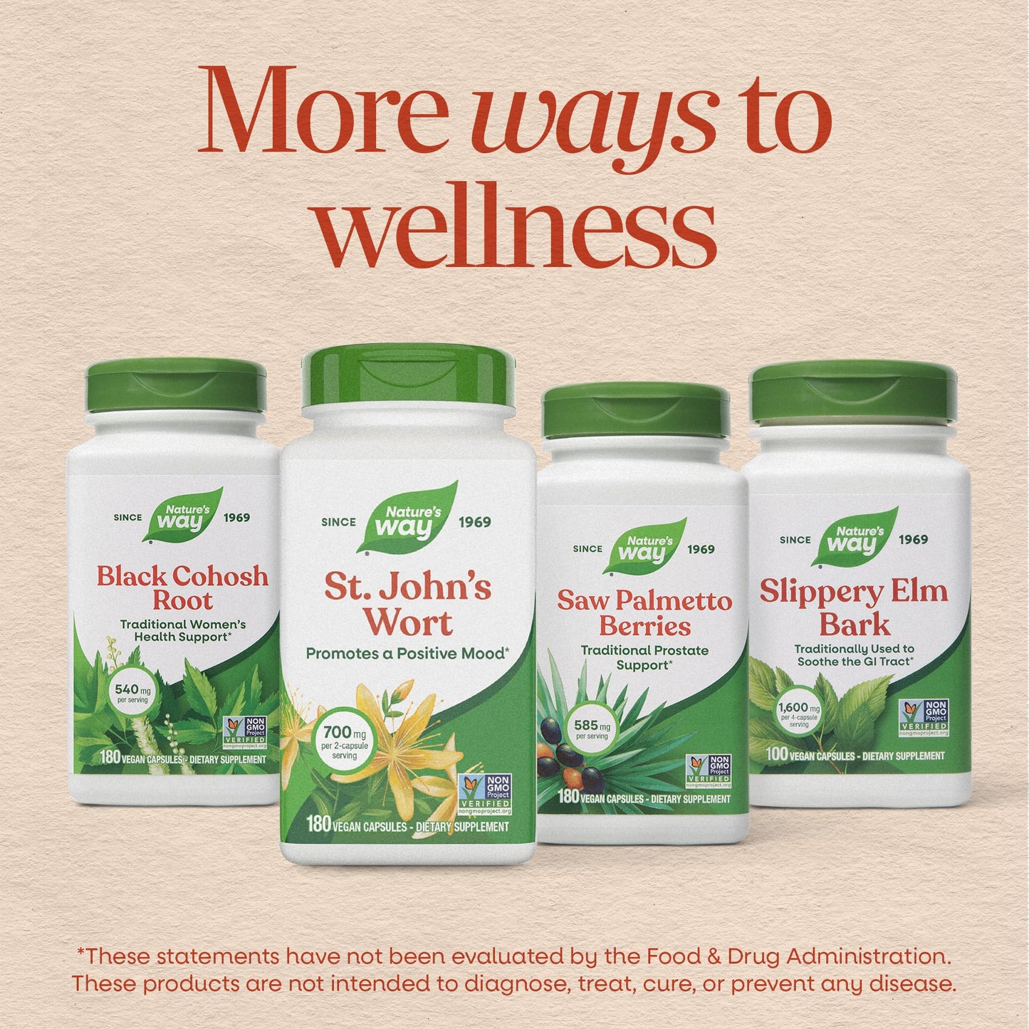 Nature’s Way St. John’s Wort Capsules, Herbal Supplement Promotes a Positive Outlook*, 700 mg per 2-capsule serving - Maple Wellness Supplements