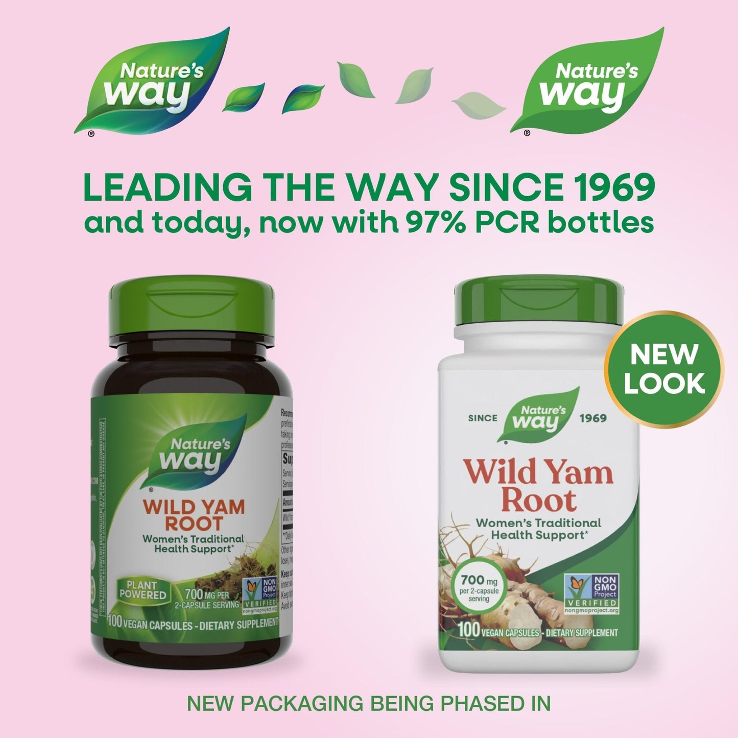 Nature's Way Wild Yam Root Capsules, Women's Traditional Health Support*, 700 mg per 2-Capsule Serving, Non-GMO Project Verified, 100 Vegan Capsules (Packaging May Vary) - Maple Wellness Supplements