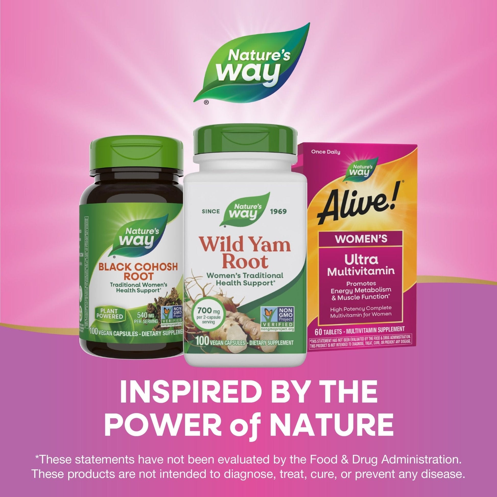 Nature's Way Wild Yam Root Capsules, Women's Traditional Health Support*, 700 mg per 2-Capsule Serving, Non-GMO Project Verified, 100 Vegan Capsules (Packaging May Vary) - Maple Wellness Supplements