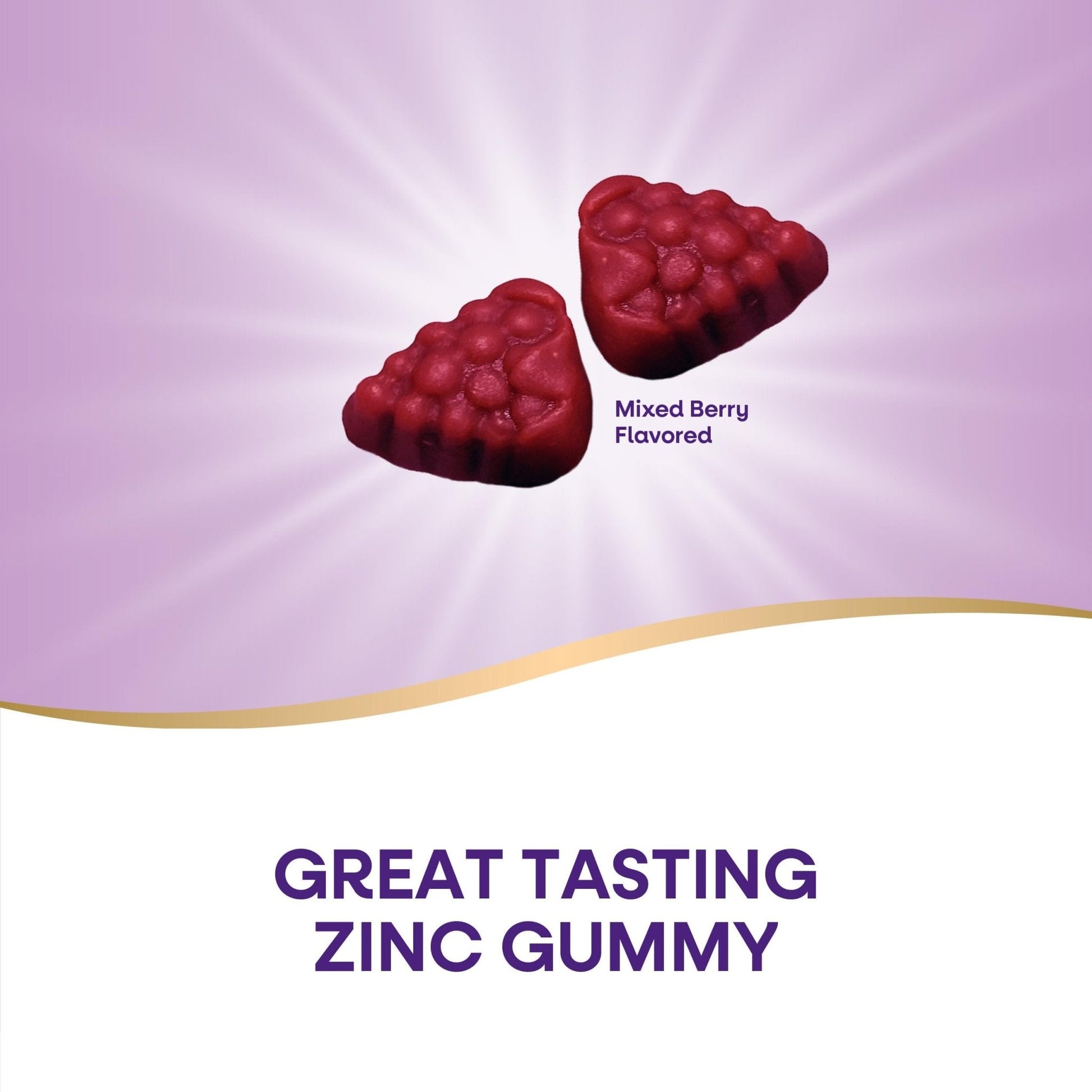 Nature's Way Zinc Gummies, Adult & Kids 9+ Immune Support Gummies*, 100% Daily Value per Serving, Mixed Berry Flavor, 120 Chews - Maple Wellness Supplements