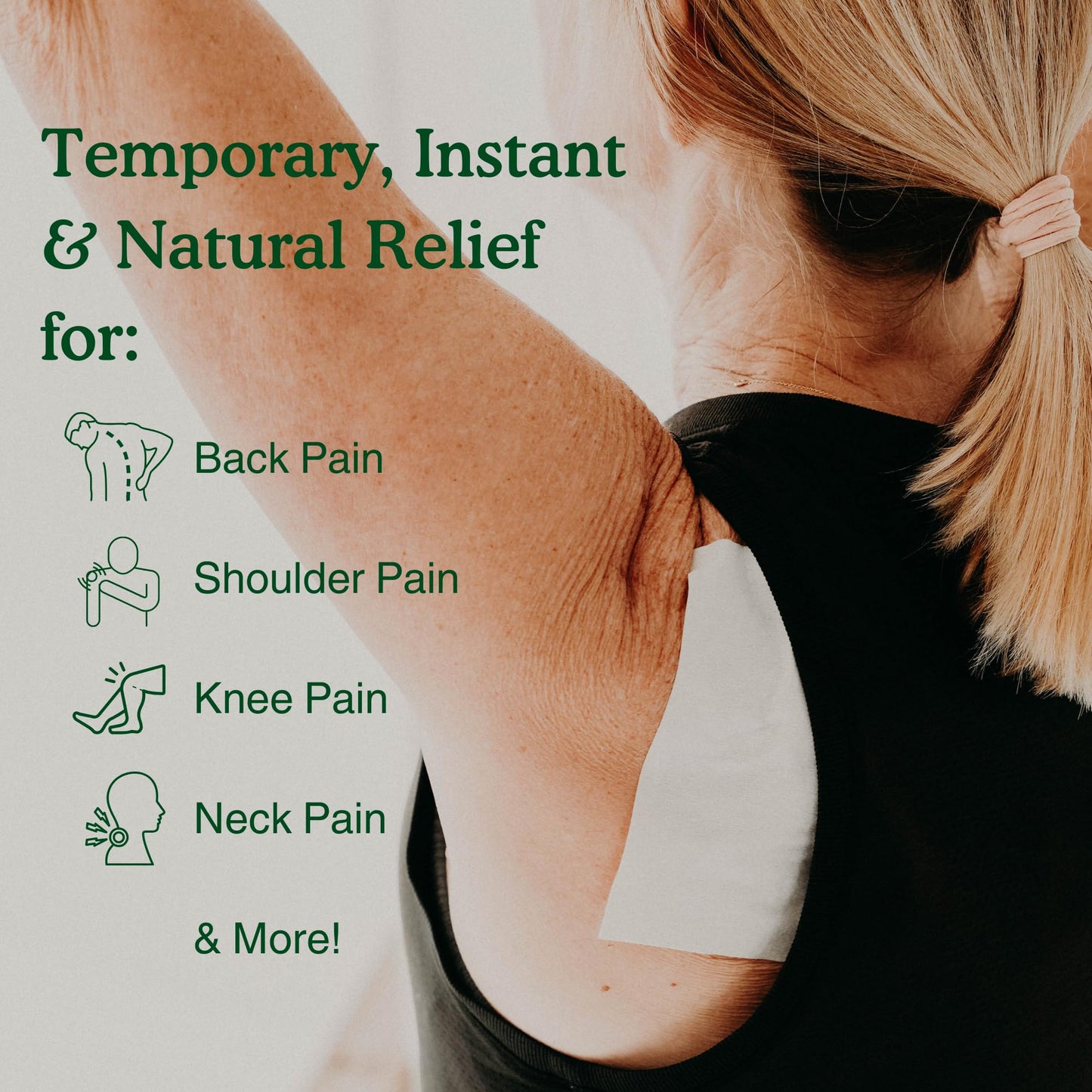 Nature's Willow Natural Pain Relief Patches for Muscles & Joints | Fast-Acting with White Willow Bark | Free from Artificial Fragrances & Dyes | 6 Patches per Pack (3-Pack) - Maple Wellness Supplements