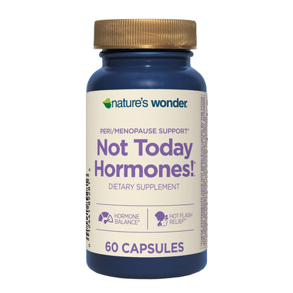 Nature's Wonder Not Today Hormones Perimenopause and Menopause Support Supplement for Women with Estro-G100, Supports Hot Flashes and Night Sweats 60 Vegetarian Capsules, 60 Day Supply - Maple Wellness Supplements