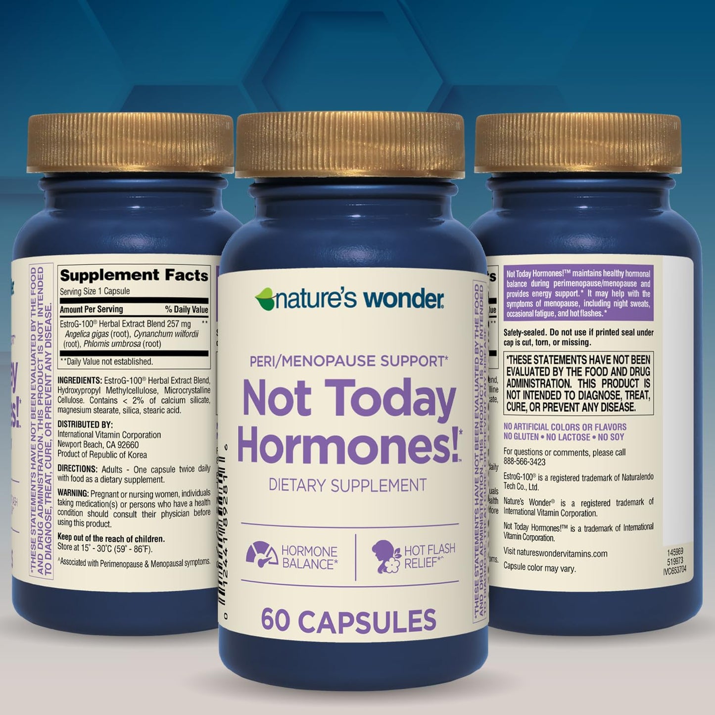 Nature's Wonder Not Today Hormones Perimenopause and Menopause Support Supplement for Women with Estro-G100, Supports Hot Flashes and Night Sweats 60 Vegetarian Capsules, 60 Day Supply - Maple Wellness Supplements