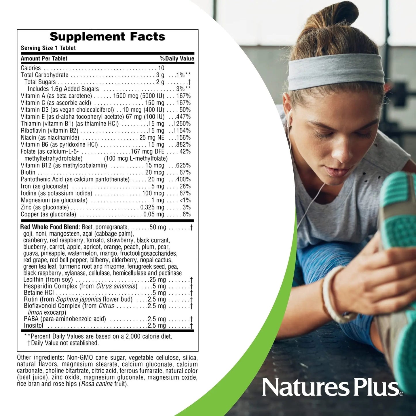 NaturesPlus Adult's Chewable - 60 Tablets, Exotic Red Berry Flavor - Multivitamin & Mineral - Vegetarian, Gluten Free - 60 Servings - Maple Wellness Supplements