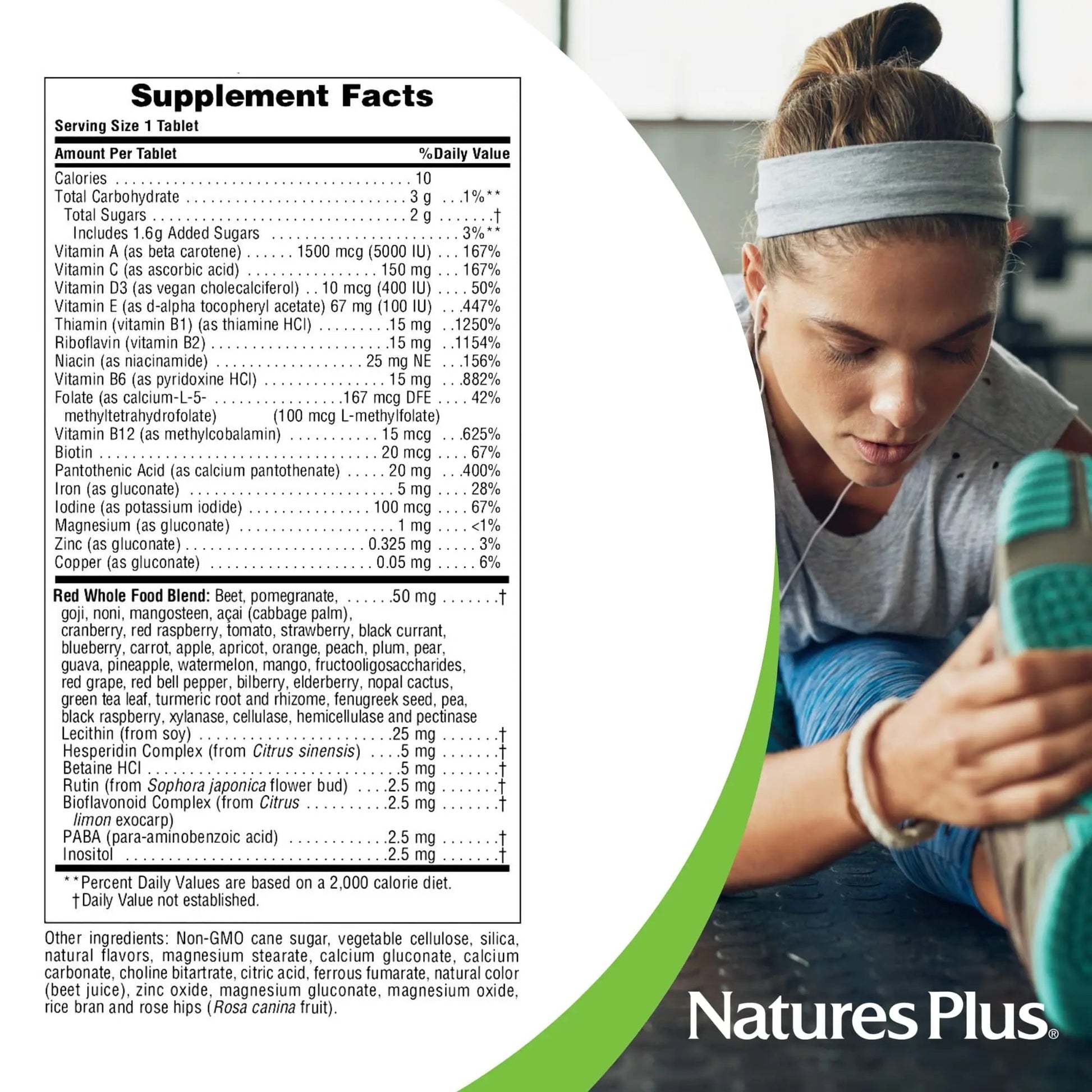 NaturesPlus Adult's Chewable - 60 Tablets, Exotic Red Berry Flavor - Multivitamin & Mineral - Vegetarian, Gluten Free - 60 Servings - Maple Wellness Supplements