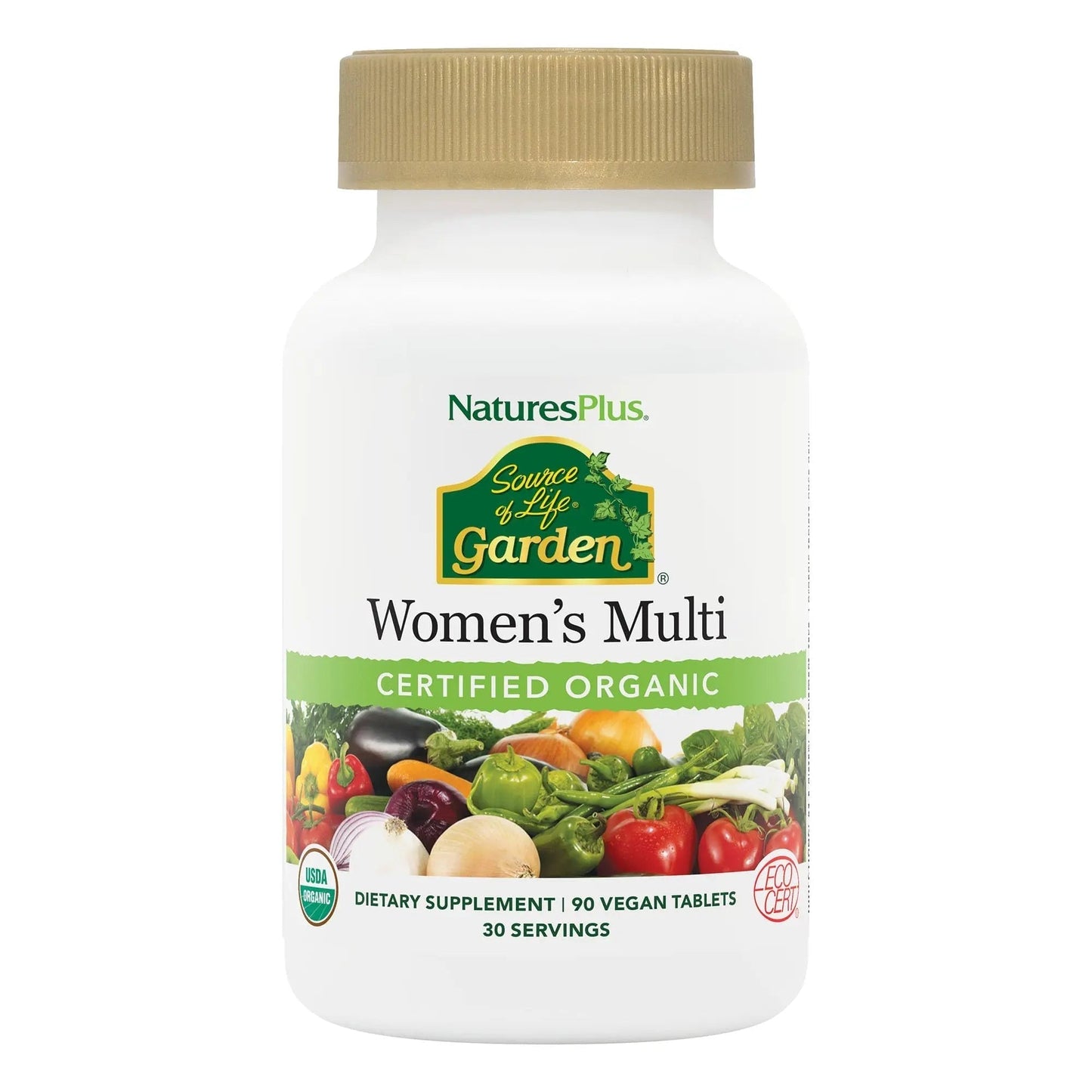 NaturesPlus Source of Life Garden Women’s Multivitamin - 90 Tablets - Supports Energy & Healthy Immune System - Maple Wellness Supplements