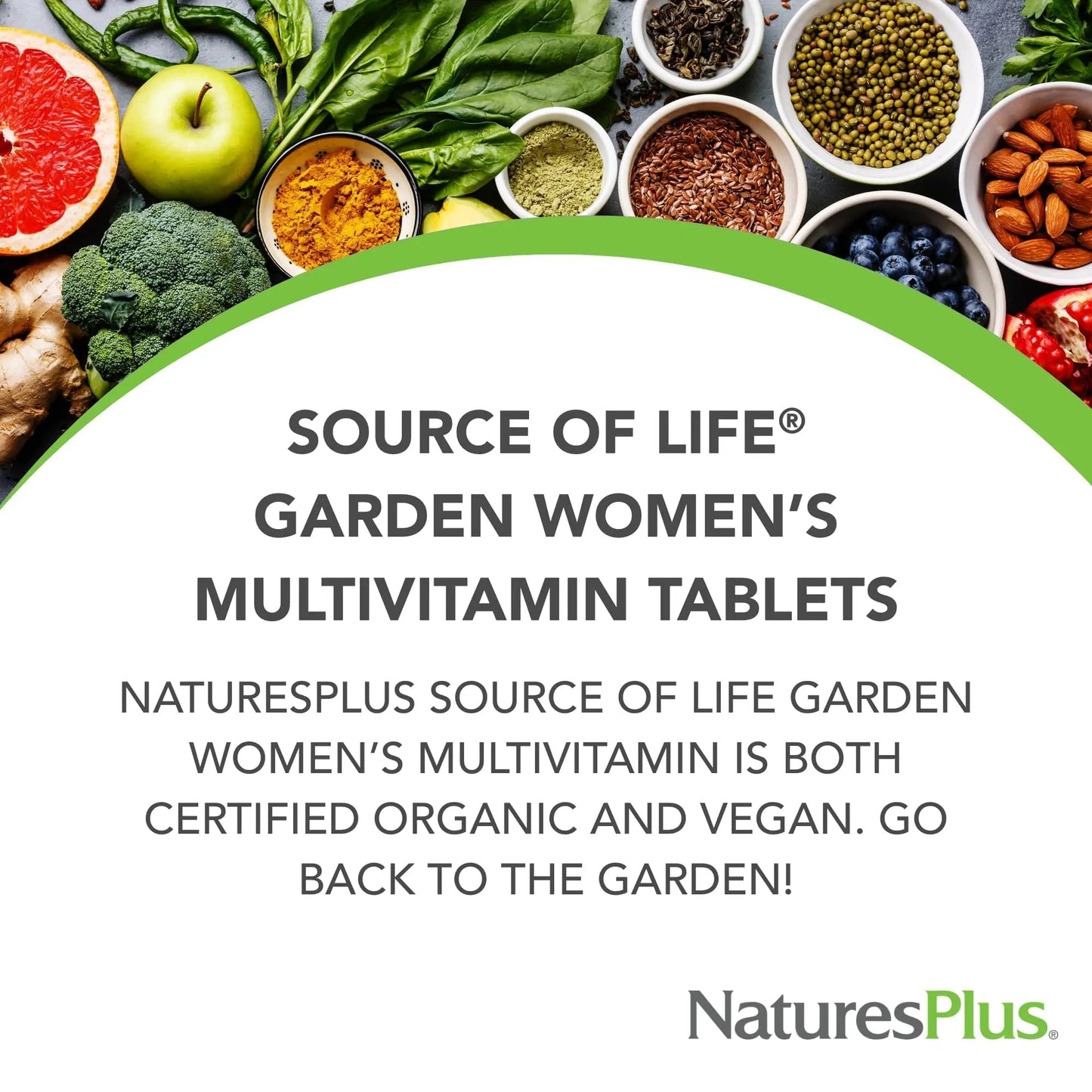 NaturesPlus Source of Life Garden Women’s Multivitamin - 90 Tablets - Supports Energy & Healthy Immune System - Maple Wellness Supplements