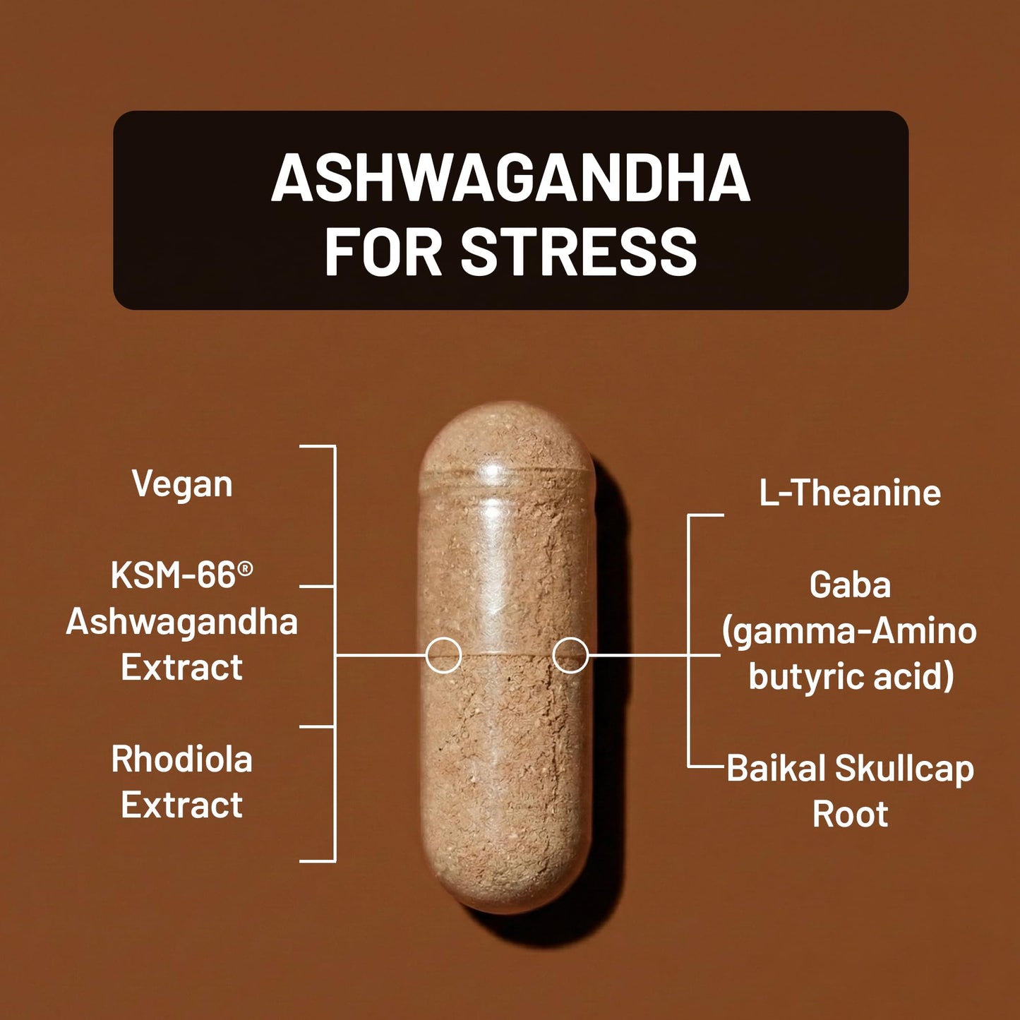 NatureWise Ashwagandha for Stress - With KSM-66 Extract, GABA, L-Theanine, Rhodiola Rosea - Herbal Mood & Sleep Support - Vegan, Non-GMO, Gluten-Free - 60 Capsules[1-Month Supply] - Maple Wellness Supplements