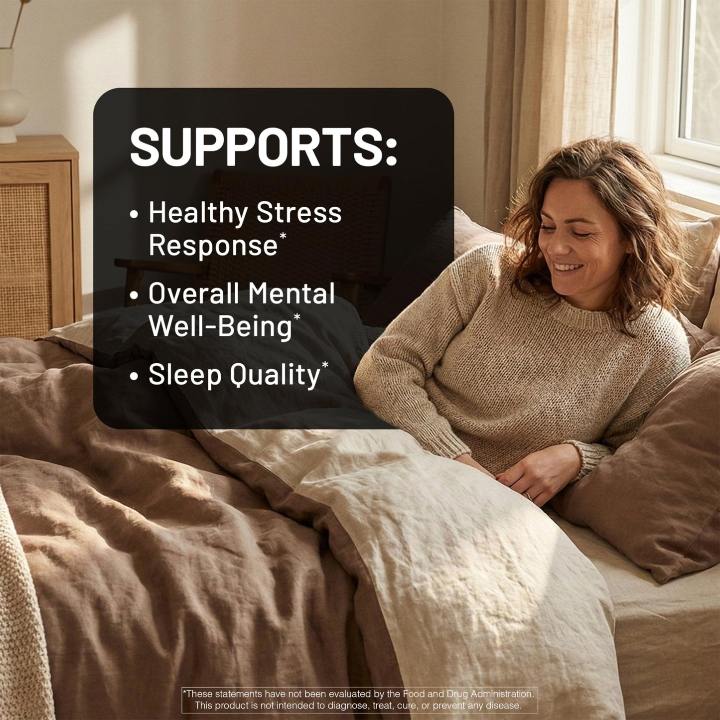 NatureWise Ashwagandha for Stress - With KSM-66 Extract, GABA, L-Theanine, Rhodiola Rosea - Herbal Mood & Sleep Support - Vegan, Non-GMO, Gluten-Free - 60 Capsules[1-Month Supply] - Maple Wellness Supplements