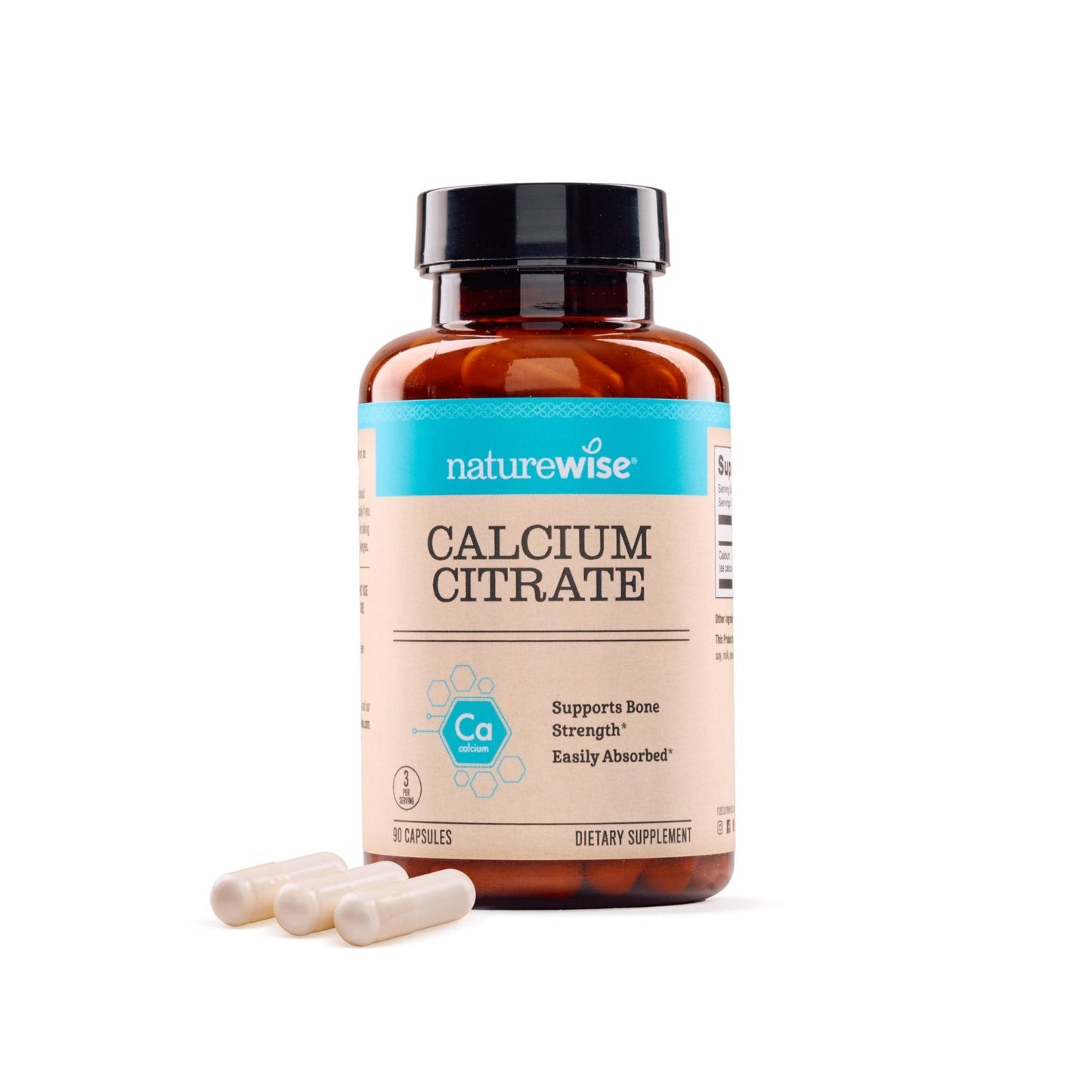 NatureWise Calcium Citrate 500mg Capsules - Supplement for Bone Health - Easy to Digest & Absorb - Vegan, Non-GMO - Maple Wellness Supplements