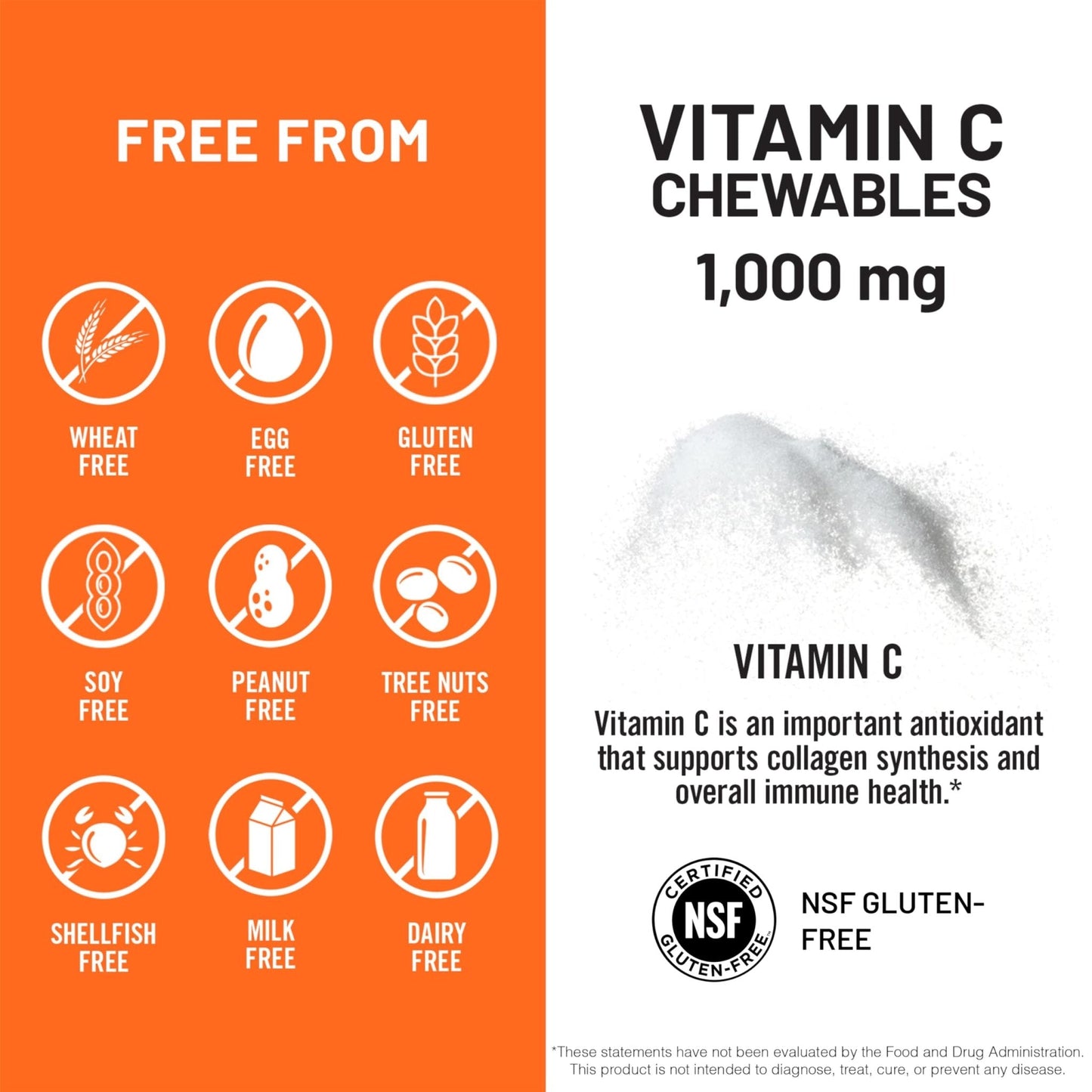NatureWise Extra Strength Vitamin C Chewable 1000mg for Adults - Natural Orange Flavor - Immune System & Antioxidant Support - Non-GMO - Maple Wellness Supplements