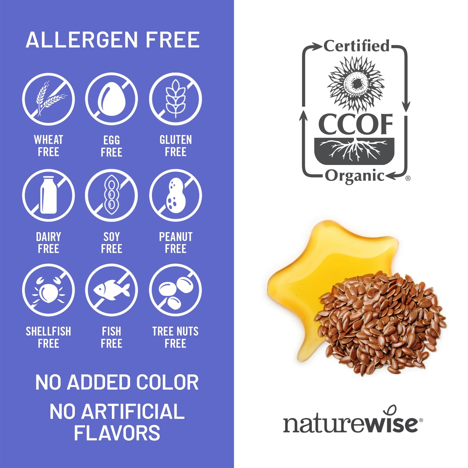 NatureWise Flaxseed Oil 1,242 mg, Fish Free Omega 3 6 9 with 720mg ALA, Dietary Supplement for Heart Health Support - Organic, Cold Pressed, - Maple Wellness Supplements