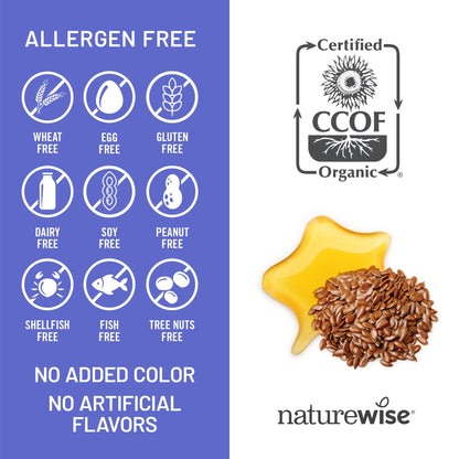 NatureWise Flaxseed Oil 1,242 mg, Fish Free Omega 3 6 9 with 720mg ALA, Dietary Supplement for Heart Health Support - Organic, Cold Pressed, - Maple Wellness Supplements