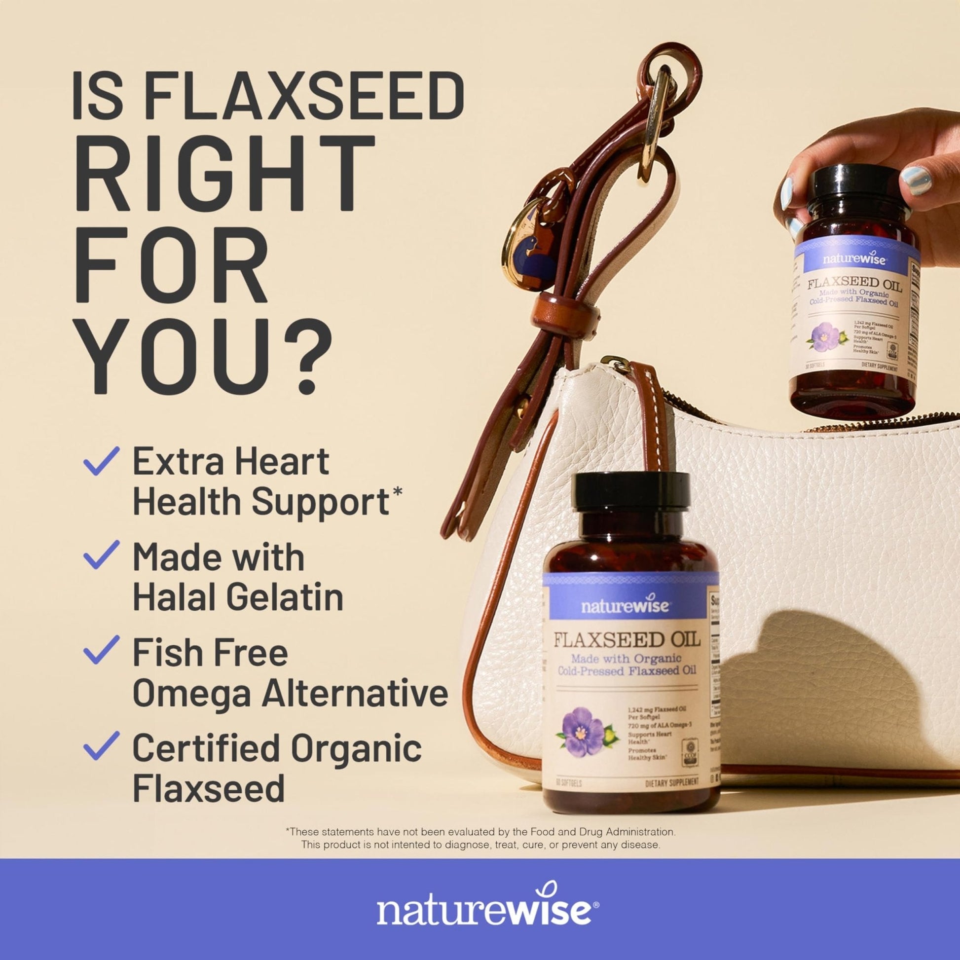 NatureWise Flaxseed Oil 1,242 mg, Fish Free Omega 3 6 9 with 720mg ALA, Dietary Supplement for Heart Health Support - Organic, Cold Pressed, - Maple Wellness Supplements