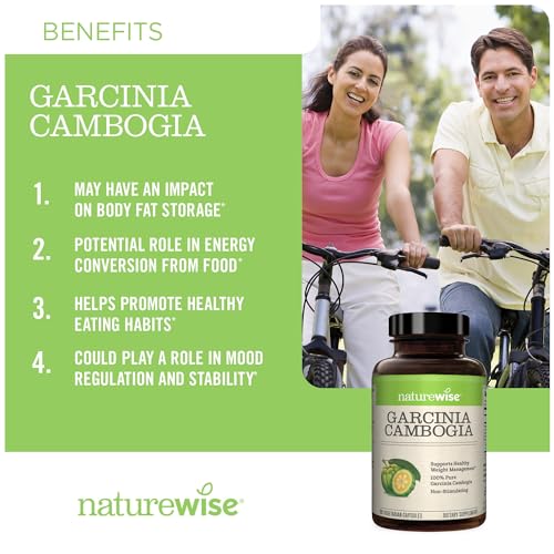 Naturewise Garcinia Cambogia with Pure Garcinia Cambogia Extract, 60% HCA Concentrati - Maple Wellness Supplements