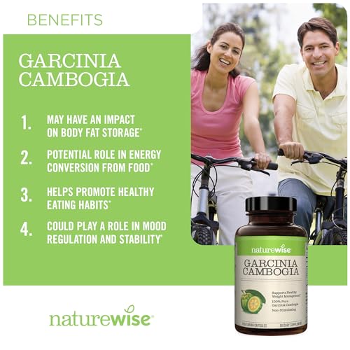 Naturewise Garcinia Cambogia with Pure Garcinia Cambogia Extract, 60% HCA Concentrati - Maple Wellness Supplements