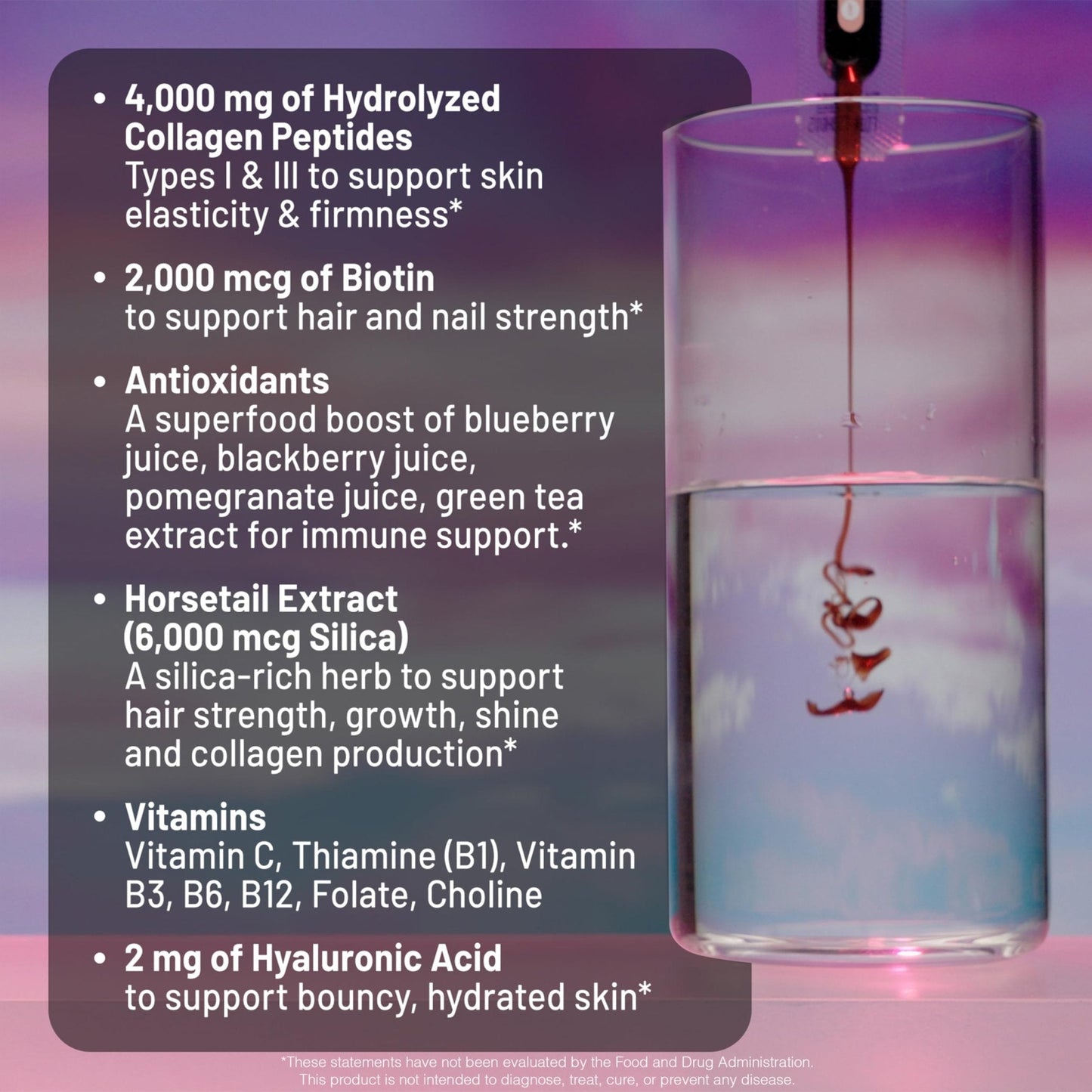 NatureWise Hydrolyzed Liquid Collagen for Women & Men 4000mg - High Absorption, Type 1 & 3 Peptides with Biotin + Vitamin C + Vitamin B Complex & Hyaluronic Acid - Maple Wellness Supplements