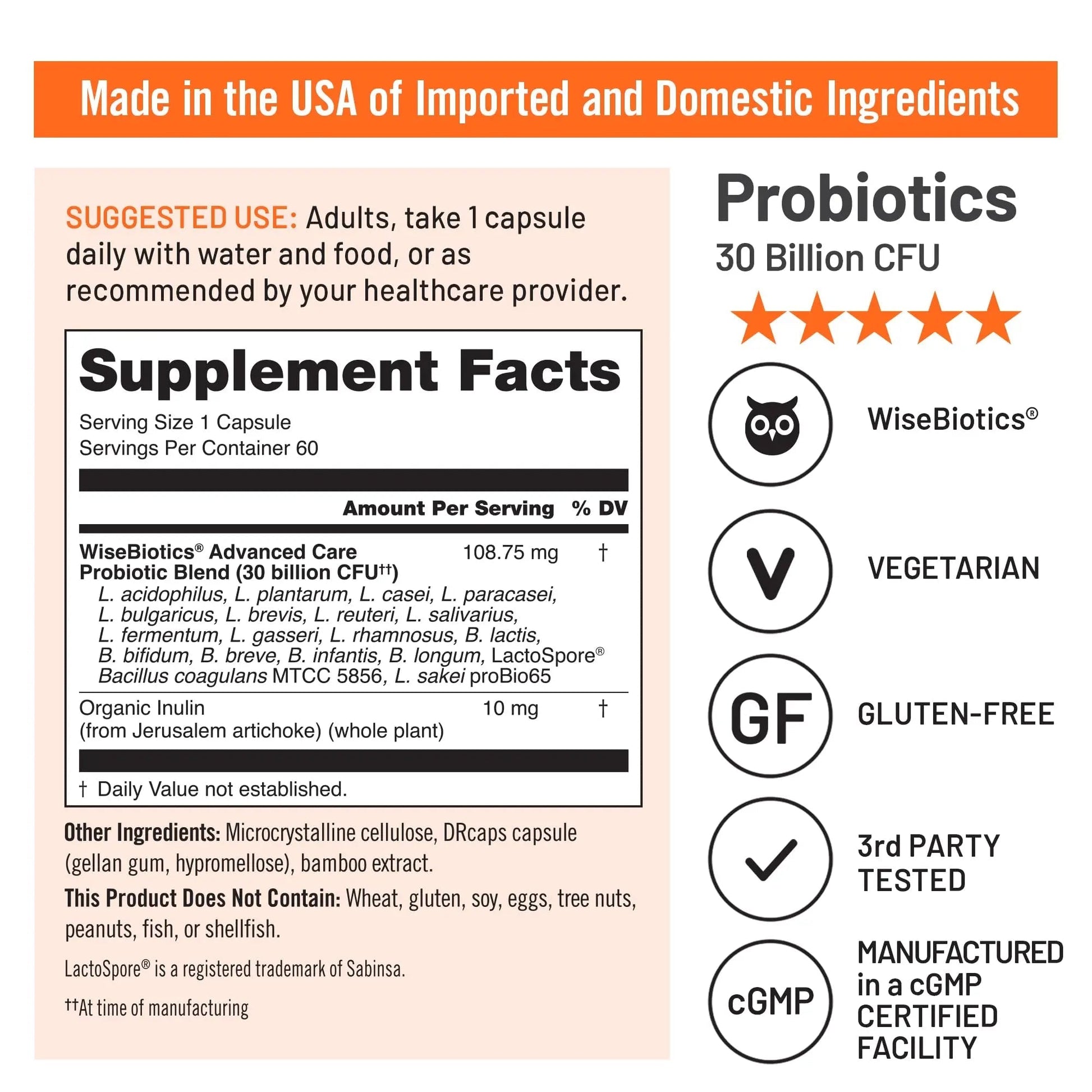 NatureWise Max Probiotics for Women & Men - 30 Billion CFU 18 Strains With Prebiotics - For Gut & Digestive Health - Delayed-Release Capsules, Gluten Free - 60 Capsules[2-Month Supply] - Maple Wellness Supplements
