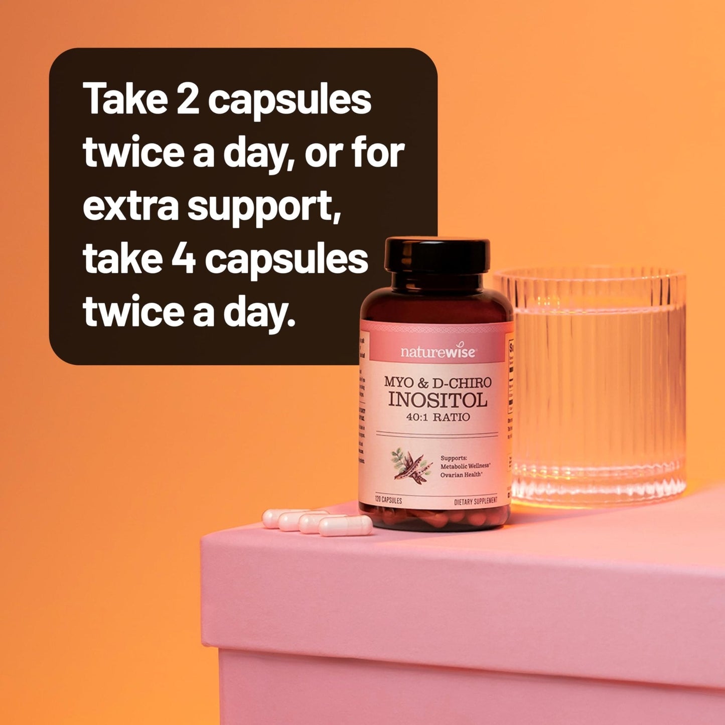 NatureWise Myo-Inositol & D-Chiro Inositol Supplement for Women - Fertility Supplements for Women - Ideal 40:1 Ratio - Myo Inositol 2000mg - Non-GMO, Vegan, USA Manufactured - [30-Day Supply] - Maple Wellness Supplements