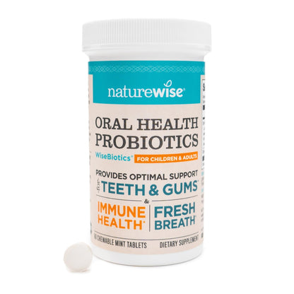 NatureWise Oral Probiotics for Mouth Bad Breath - Chewable Sugar-Free Mint - Lactobacillus reuteri Chewable - Oral Probiotics For Kids & Adults - Maple Wellness Supplements