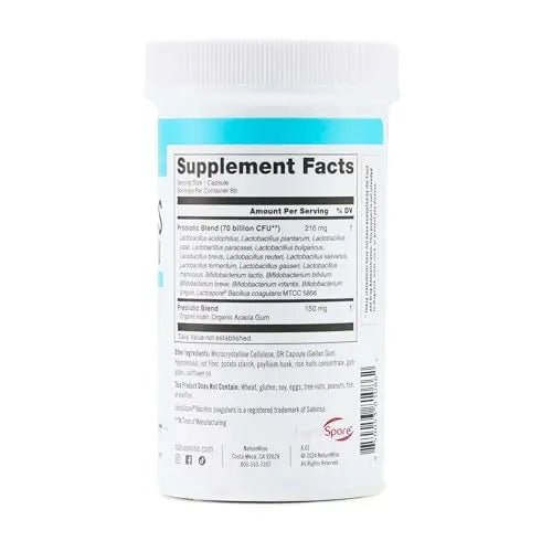 NatureWise Probiotics 70 Billion CFU - 17 Strains + Organic Prebiotics - Immune, Digestive & Gut Health Support for Women & Men - Vegetarian, Gluten-Free, Non-GMO - 60 Capsules[2-Month Supply] - Maple Wellness Supplements