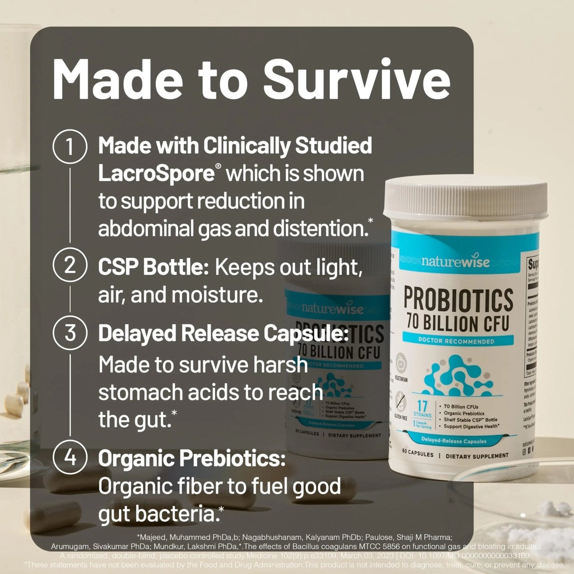 NatureWise Probiotics 70 Billion CFU - 17 Strains + Organic Prebiotics - Immune, Digestive & Gut Health Support for Women & Men - Vegetarian, Gluten-Free, Non-GMO - 60 Capsules[2-Month Supply] - Maple Wellness Supplements