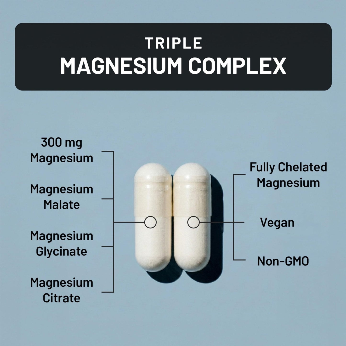 NatureWise Triple Magnesium Complex - High Absorption Magnesium Glycinate + Malate + Citrate for Muscle Nerve & Sleep Support - Vegan 90 Capsules - Maple Wellness Supplements