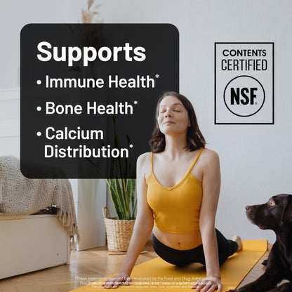 NatureWise Vegan Vitamin D3 + K2 - Natural D3 5000IU + Natural Vitamin K2 100mcg - Bone Support - High Absorption - Maple Wellness Supplements