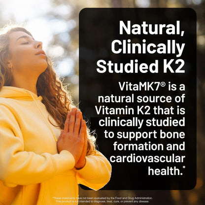 NatureWise Vegan Vitamin D3 + K2 - Natural D3 5000IU + Natural Vitamin K2 100mcg - Bone Support - High Absorption - Maple Wellness Supplements