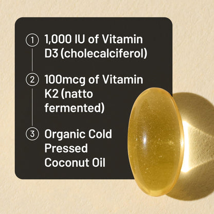 NatureWise Vitamin D3 1000IU + K2 (MK7) 100mcg with Organic Extra Virgin Coconut Oil - Supports Calcium Absorption, Bone & Immune Health - Non-GMO - Maple Wellness Supplements