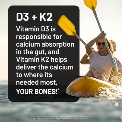 NatureWise Vitamin D3 1000IU + K2 (MK7) 100mcg with Organic Extra Virgin Coconut Oil - Supports Calcium Absorption, Bone & Immune Health - Non-GMO - Maple Wellness Supplements