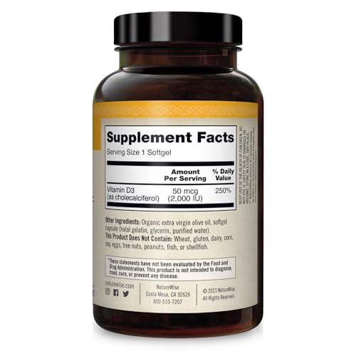 NatureWise Vitamin D3 2000iu (50 mcg) Healthy Muscle Function, and Immune Support - Maple Wellness Supplements