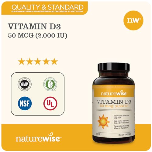 NatureWise Vitamin D3 2000iu (50 mcg) Healthy Muscle Function, and Immune Support - Maple Wellness Supplements