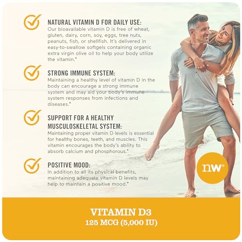 NatureWise Vitamin D3 5000iu (125 mcg) Healthy Muscle Function, and Immune Support - Maple Wellness Supplements